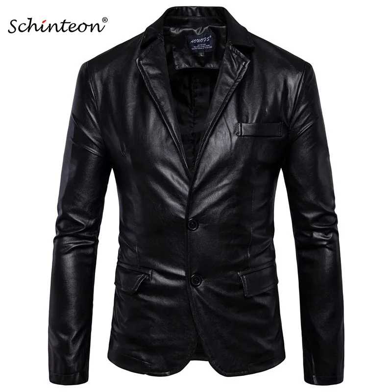 Мужская байкерская куртка из искусственной кожи в деловом стиле|business jacket|jacket