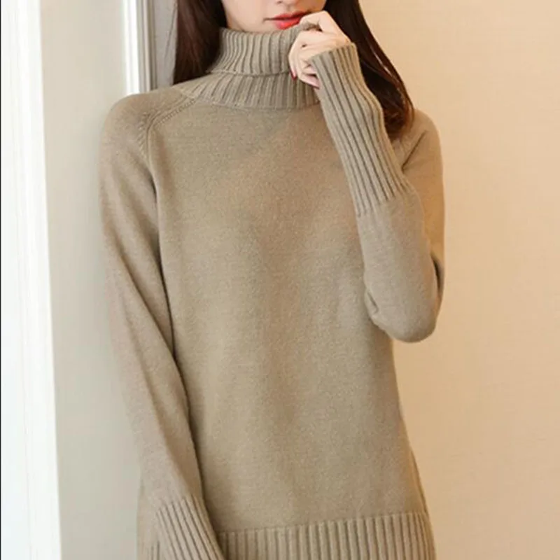 Осенне-зимний женский свитер 2018 НОВЫЙ свободный с длинным рукавом и высоким
