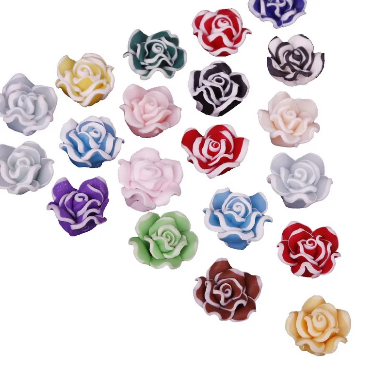 5-10 шт./лот мягкая полимерная глина ручной работы цветок розы для украшения волос