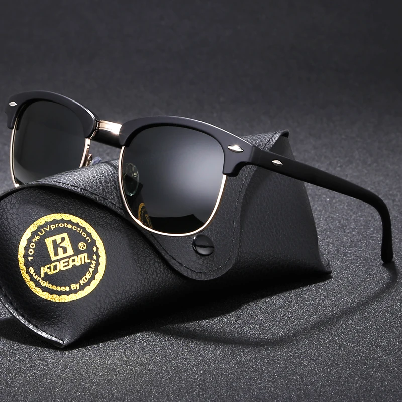Мужские и женские солнцезащитные очки KDEAM зеркальные с поляризационными