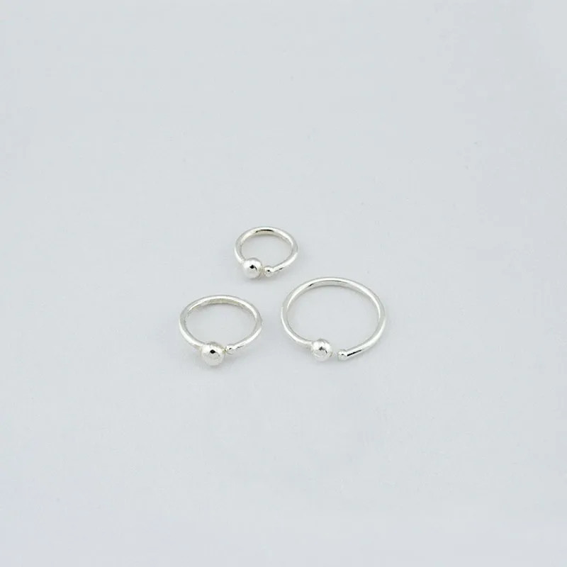 Серьги из чистого серебра S925 пробы, овальный шар, одна петля, Круглый хрящ, серьги для женщин, мужчин, детей, девочек и мальчиков, 6 мм, 8 мм, 10 мм