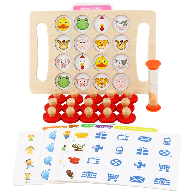 

Kids Wooden Toys Memory Match Chess Game Baby Early Educational Toys Family Party Casual Puzzles Training Game Toy For Children