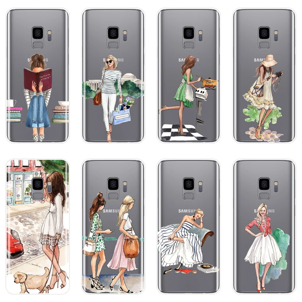 Задняя крышка из ТПУ для Samsung Galaxy S5 S6 S7 Edge S8 S9 Plus мягкий силиконовый чехол телефона