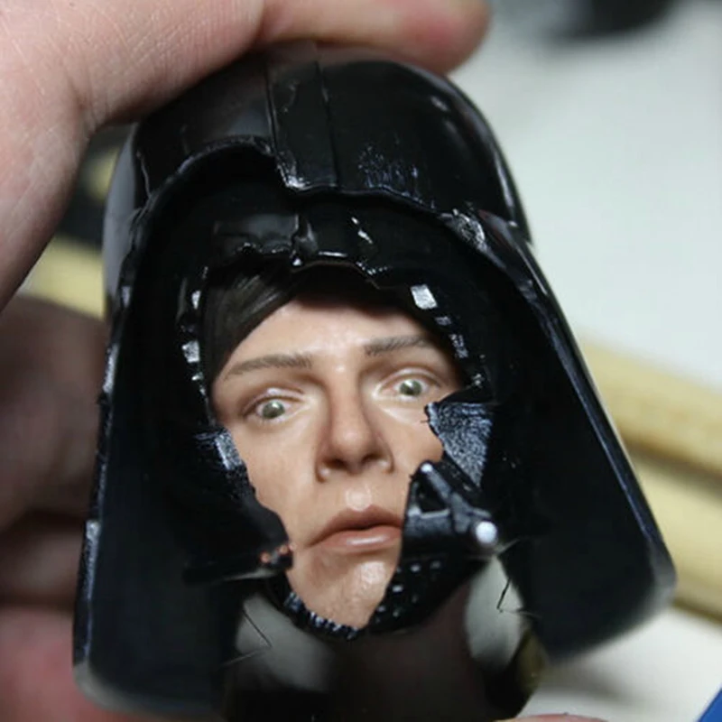 1/6 масштаб HT DX07 VIP Звездные войны голова Люка Скайуокера лепить с Дартом Вейдером шлем боязнь лицо резная модель для 12 ''фигурка