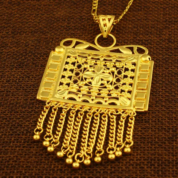 Новый преувеличенный кулон ожерелья для женщин и мужчин золотого цвета