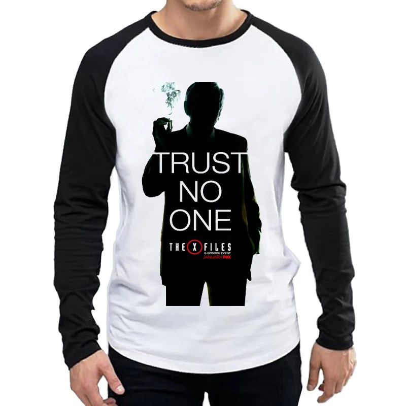 Футболка с длинным рукавом X файлы модная мужская футболка логотипом топы