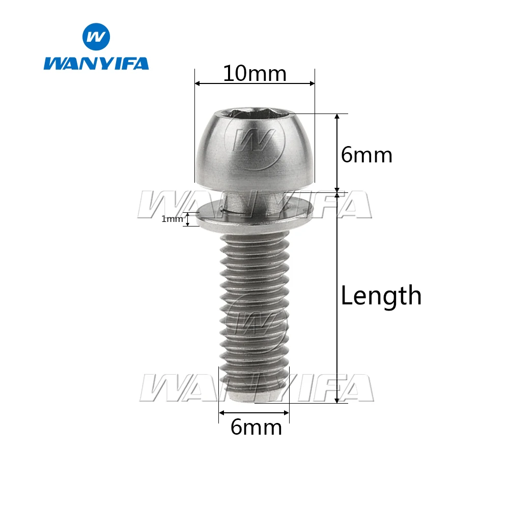 Ваньифа Винт С Титановым болтом M6x18mm M6x20mm полукруглая головка с шайбой для крепления велосипедного тормоза