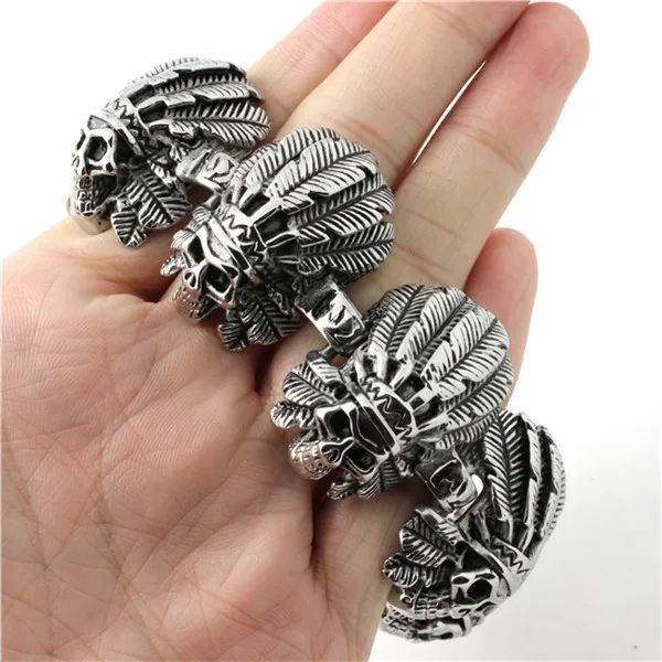 BC0133 модный 139g тяжелый Indain крутой браслет 316 из нержавеющей стали горячая Распродажа оптом крутой браслет в стиле панк (art.: 681cd1e7) - 681cd1e7