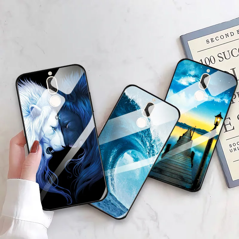 Чехол для телефона из закаленного стекла huawei Nova 2i 3i 5i задняя крышка 3e 4e Cool Lion