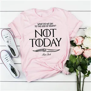 Розовый Футболка Not Today, женская футболка Arya Stark, Игра престолов, женская летняя футболка с коротким рукавом, футболка унисекс размера плюс - Цвет: Розовый