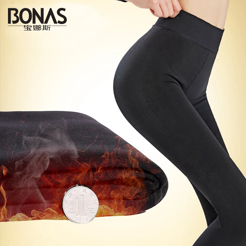 2017 BONAS Зима Теплая Чулки Для Женщин Высокая Эластичность Анти крюк Колготки