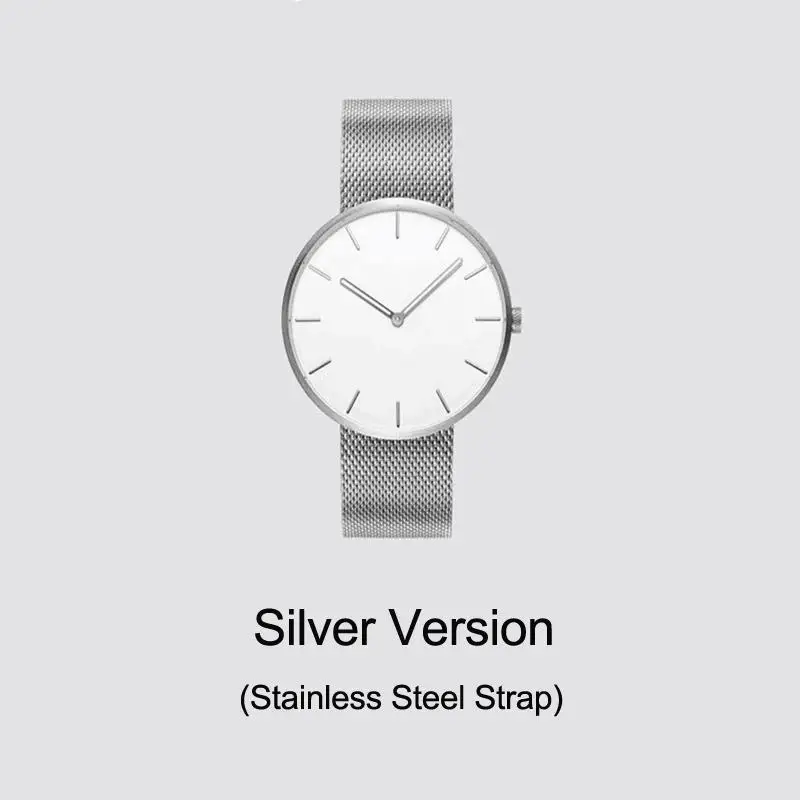 Silver Steel Strap Xiaomi TwentySeventeen, кварцевые наручные часы из нержавеющей стали для мужчин и женщин, водонепроницаемые часы со стальным ремешком, браслет, 3 АТМ, подарок для влюбленных - Цвет: Silver Steel Strap