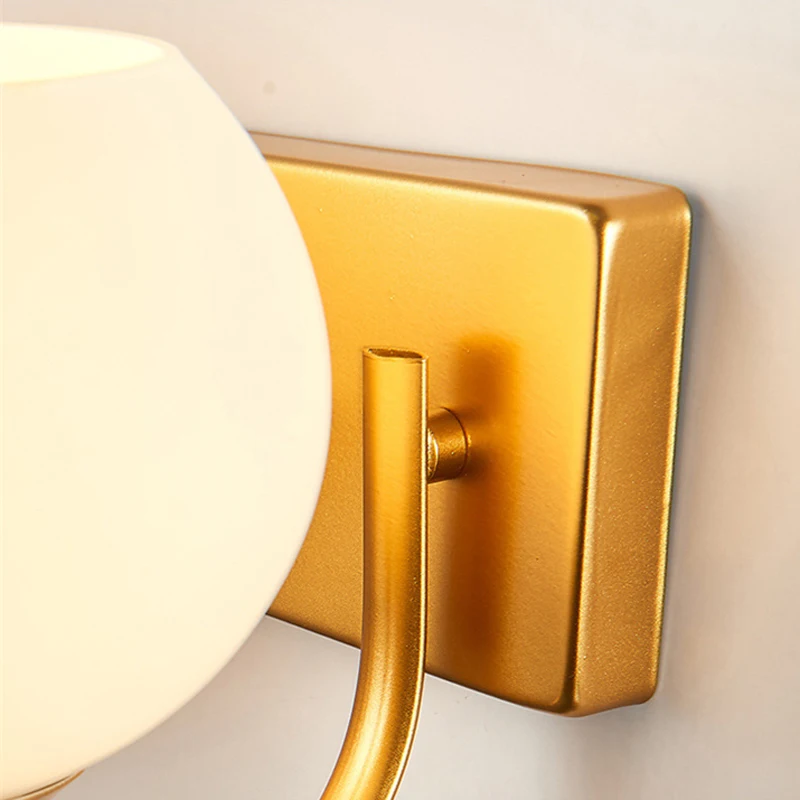 New Creative Single/Double Heads Round Ball Wall Lamp Modern Minimalist Gold E27 Light For Bedroom Corridor Hotel Bar Decor | Лампы и