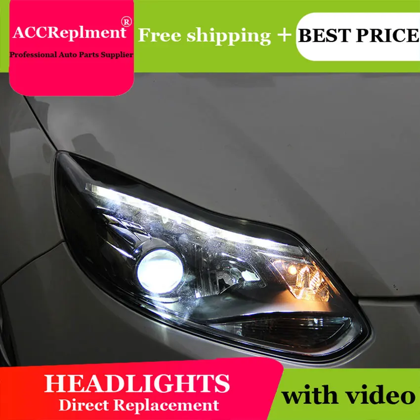Автостайлинг для Ford Focus фары 2012-2014 ST стиль светодиодный ная фара DRL линза двойной