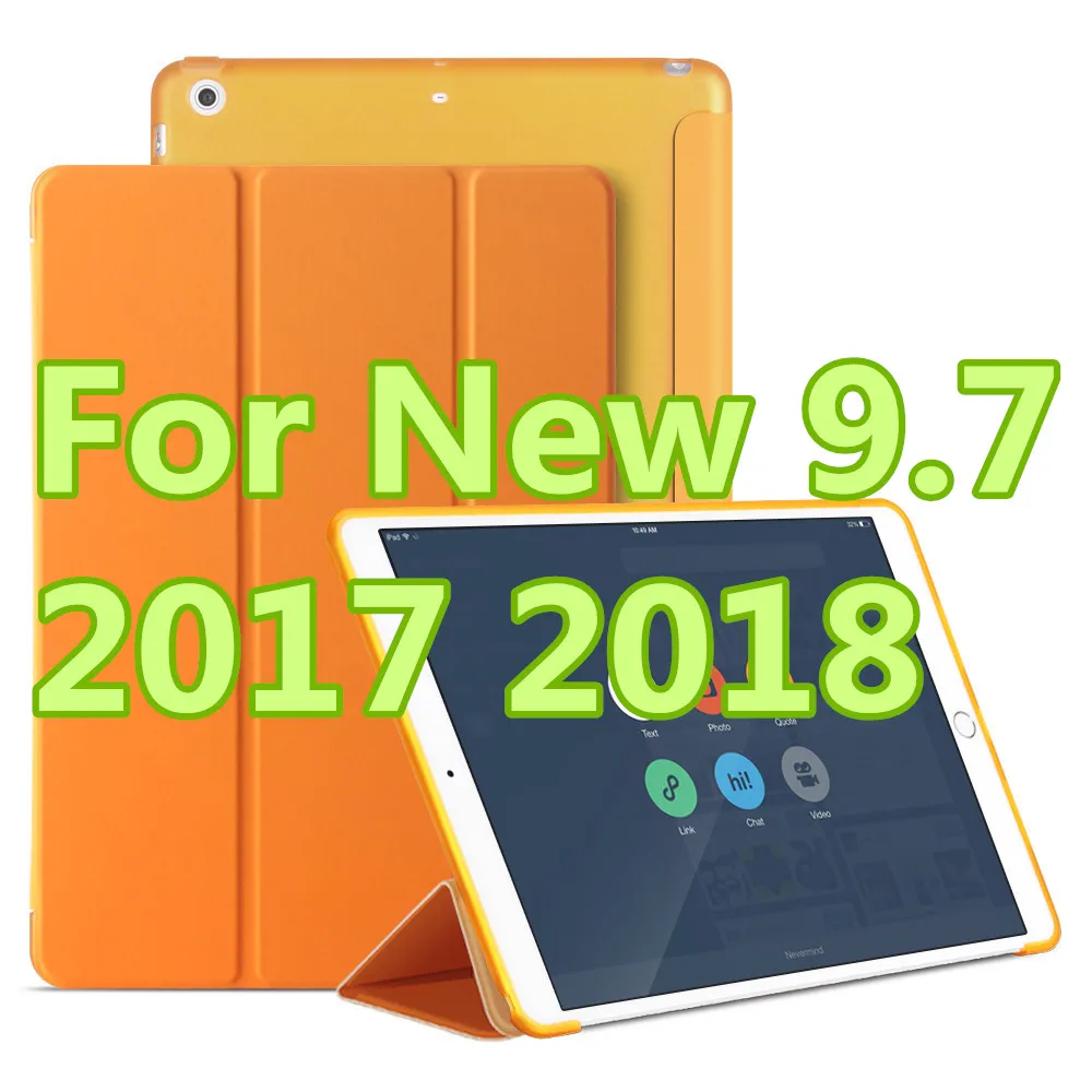 Чехол owswin для нового iPad 9,7 TPU кожаный чехол Мягкий силиконовый чехол для iPad умный чехол 9,7 дюймов A1822 A1893 - Цвет: orange