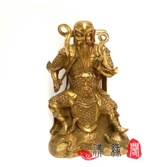16 &quotЧистая медь Zhenwu мастер Daoist Бог император бронзовые украшения|Статуи и