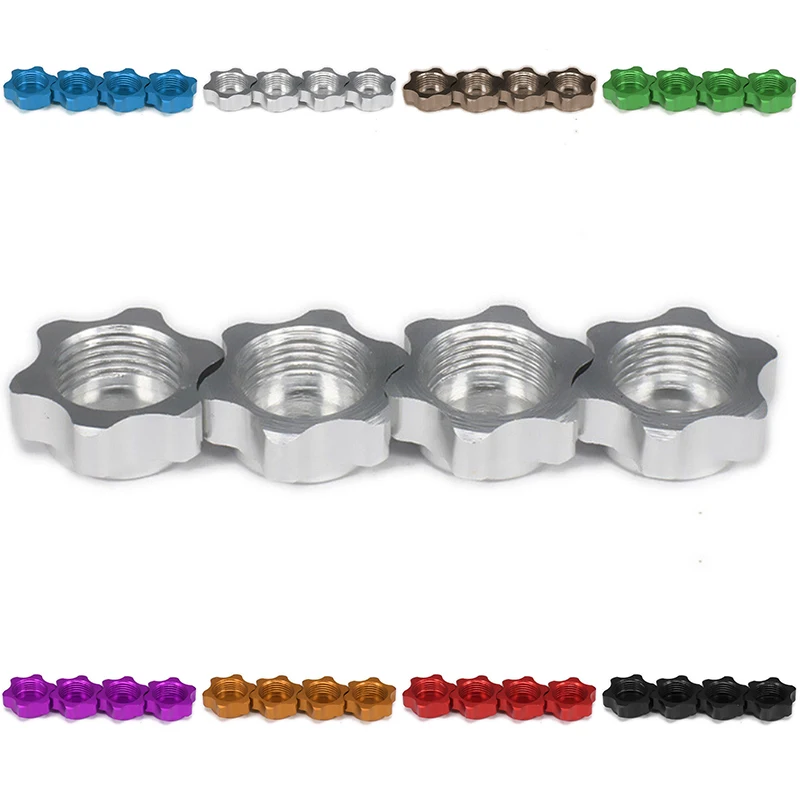 Шестигранник колеса Гайка Крышка ступица тонкая Замена 4 шт. алюминий Анти-пыль