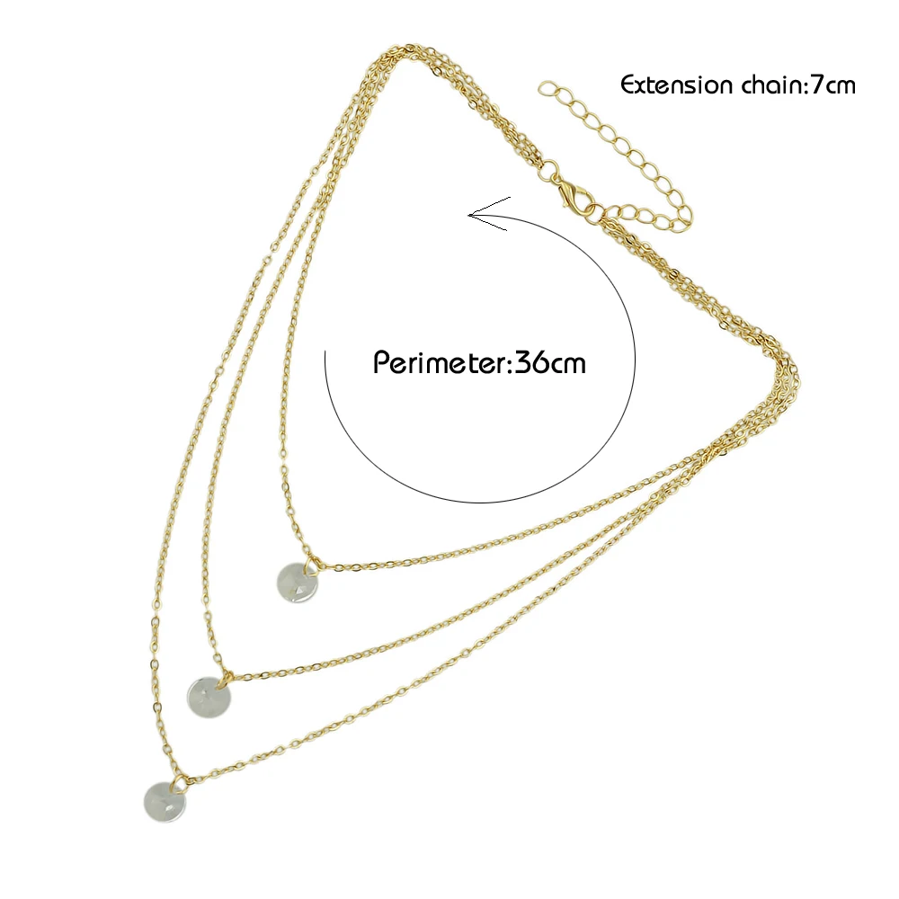 Feelontop Boho Цепочки и ожерелья BIJOUX золото Цвет нескольких слоев цепи с голубой