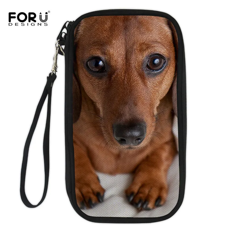 FORUDESIGNS/такса Женская сумочка Длинный кошелек милая собака печати держатель для