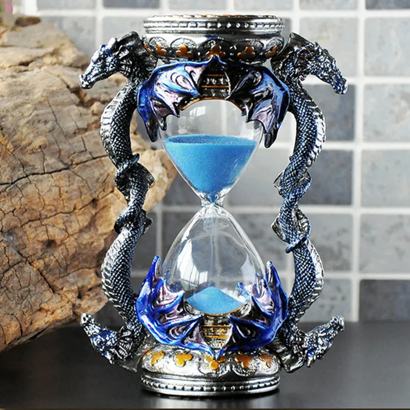 

Скандинавская мифология Jormungand, металлические песочные часы, 15 минут, таймер в стиле дракона, украшение для офиса и рабочего стола X2166