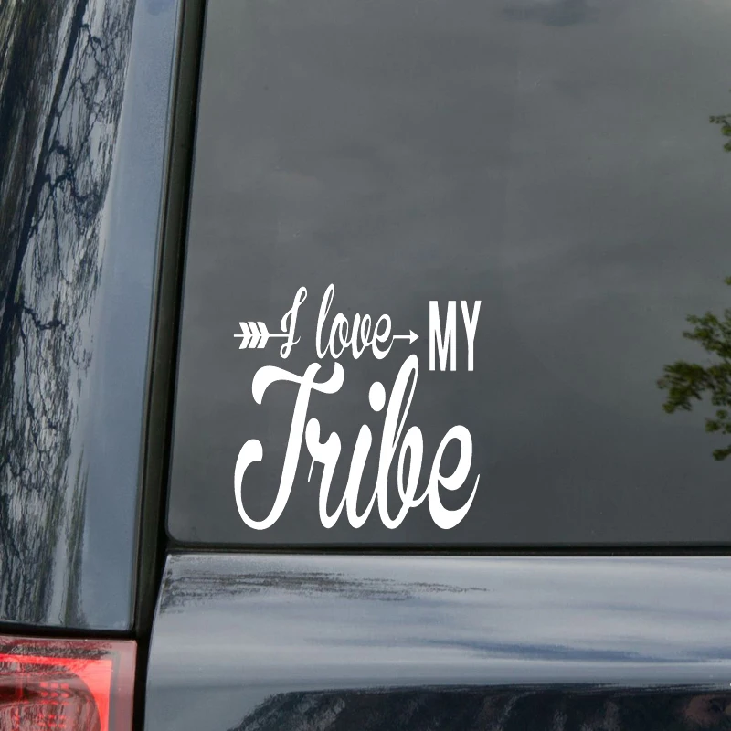 

YJZT 15.2CM*15CM I Love My Tribe Arrows Car Sticker Vinyl Decal Black Silver C10-02153