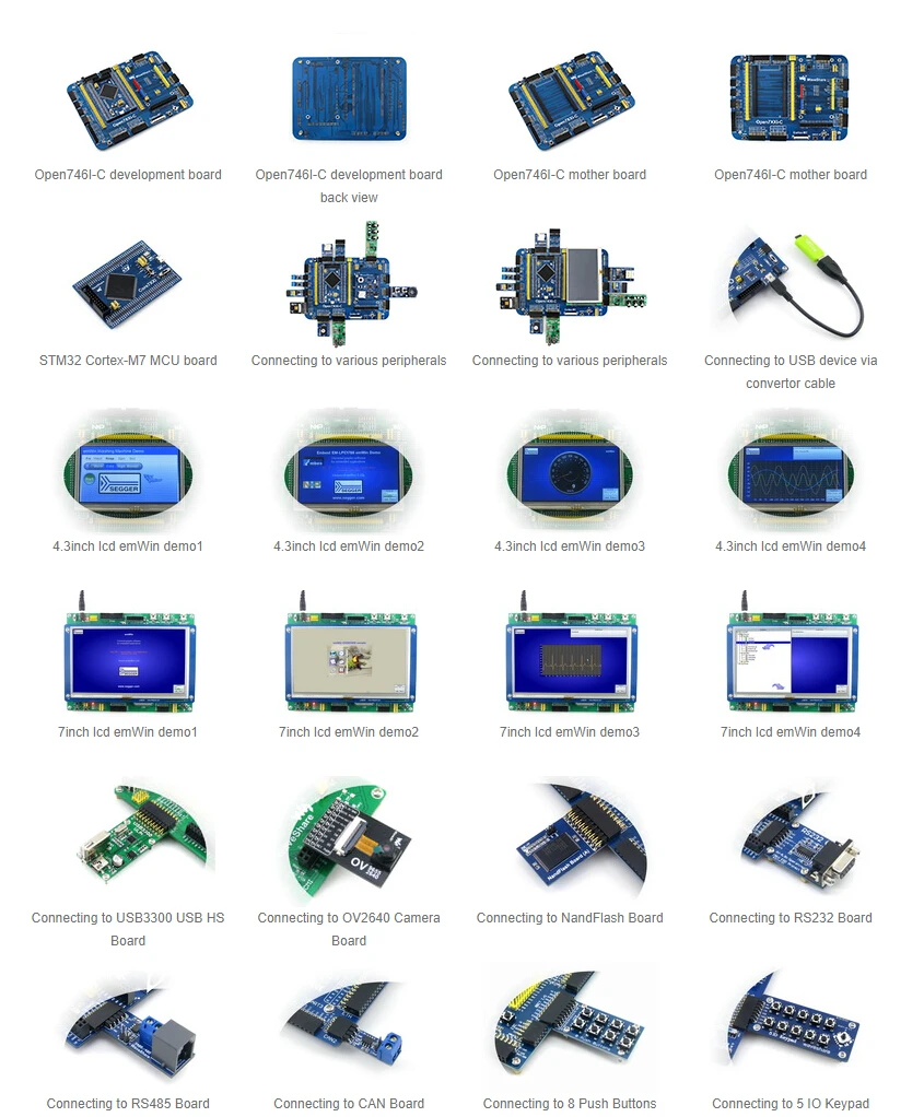 Waveshare STM32F7 макетная плата Open746I-C посылка STM32F746IGT6 MCU STM32F746I интегрирует различные стандартные интерфейсы