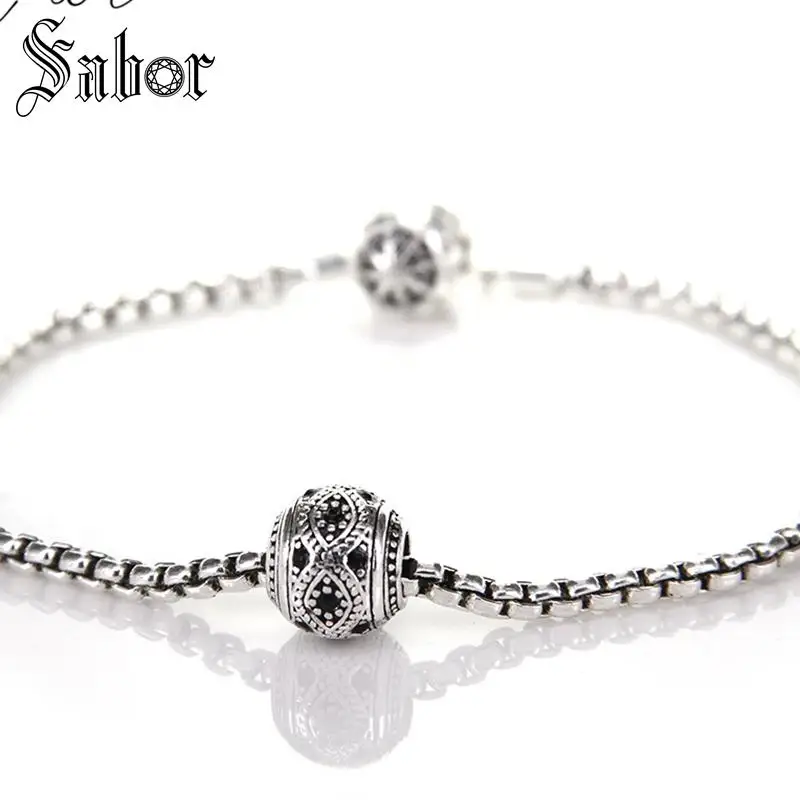 Цирконий выложенный любовный узел DIY Bead Fit Браслет посеребренный Европейский
