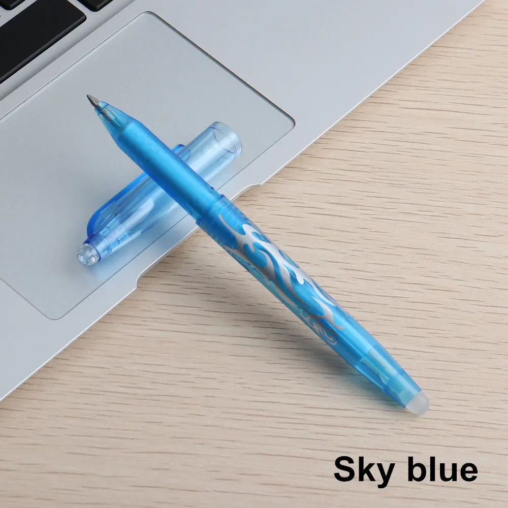 1PCS Sky blue Pen GENKKY 8 цветов на выбор 0,5 мм Kawaii пилот стираемую ручка волшебный гель ручка Школа Офис письменные принадлежности студент канцелярские - Цвет: 1PCS Sky blue Pen