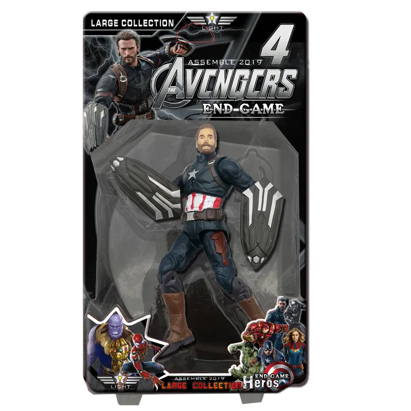 Disney Marvel Мстители игрушки танос Халк Бастер человек паук Железный человек Капитан Америка Тор звук и светильник фигурка куклы