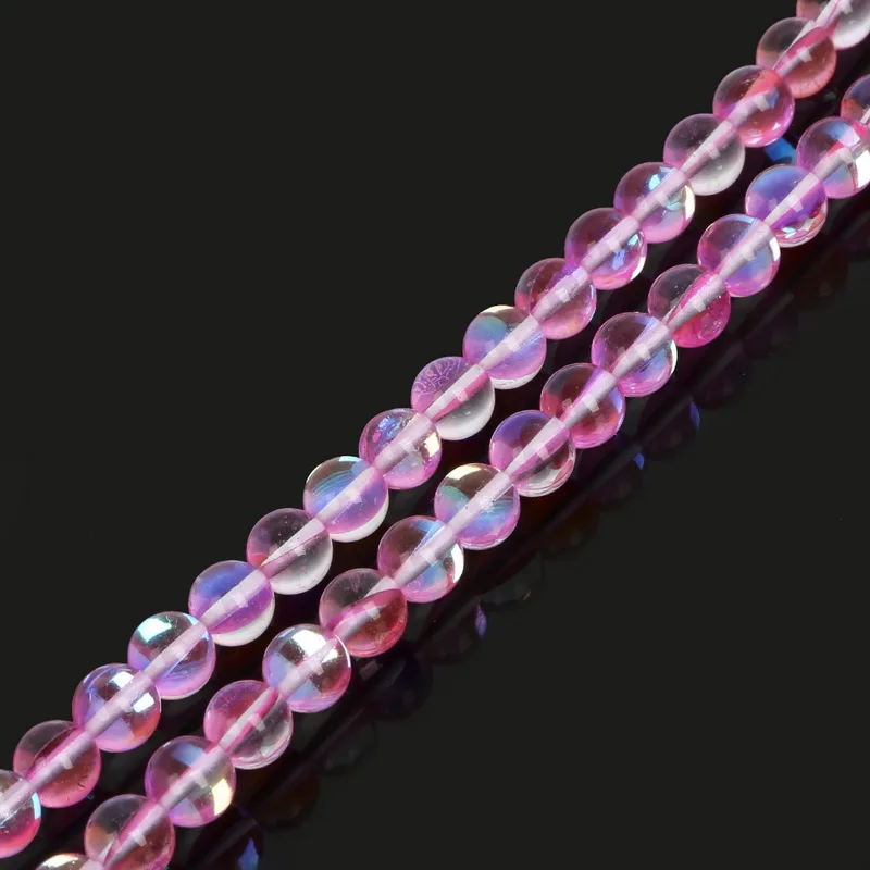 Оптовая продажа 8 мм Разноцветные природные трещины Кристальные круглые бусины 15