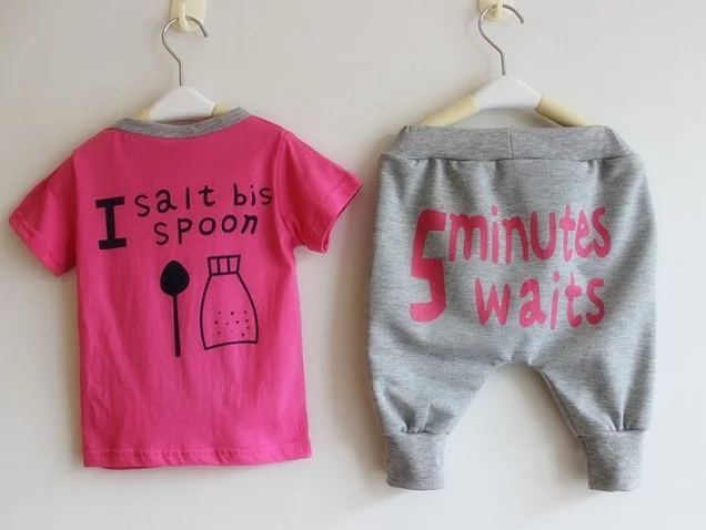 Лето дети костюм белый короткий рукав чаша надписи t рубашка + морской синий шорты