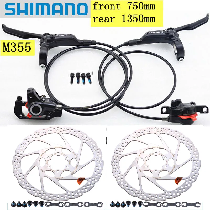 with RT56 160mm MTB велосипедный тормоз Гидравлический BR BL M355 с ротором дисковый тормоз для горного велосипеда левый и правый рычаг набор Аксессуары для велосипеда - Цвет: with RT56 160mm