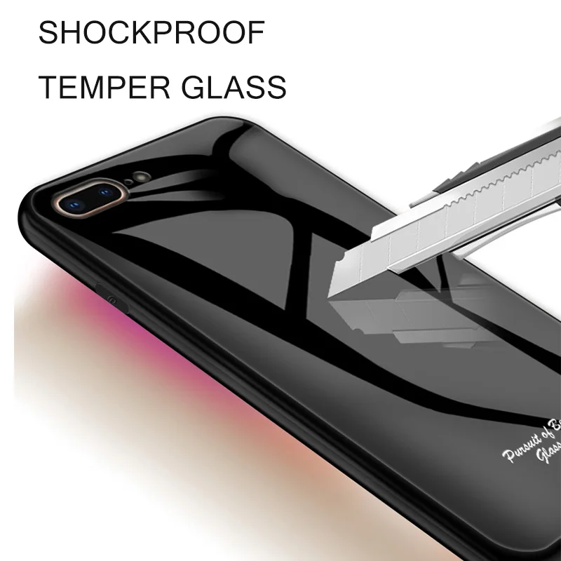 Роскошный закаленный стеклянный чехол для iPhone Xs Max 7 6s 8 Plus 7Plus противоударный XR |