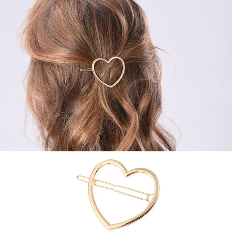 Shuangshuo Fashion Women Girls Hairpins Heart Hair Clip Metal Delicate Pin Decorations Jewelry Accessories |