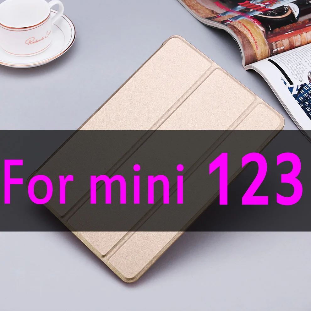 Для Ipad Mini 4 3 2 1 ZVRUA ура чехол тонкий PU кожаный тройной Бумажник Стенд Авто Режим сна/пробуждения умный чехол для mini1 mini2 mini3 mini4 - Цвет: Gold For mini 123
