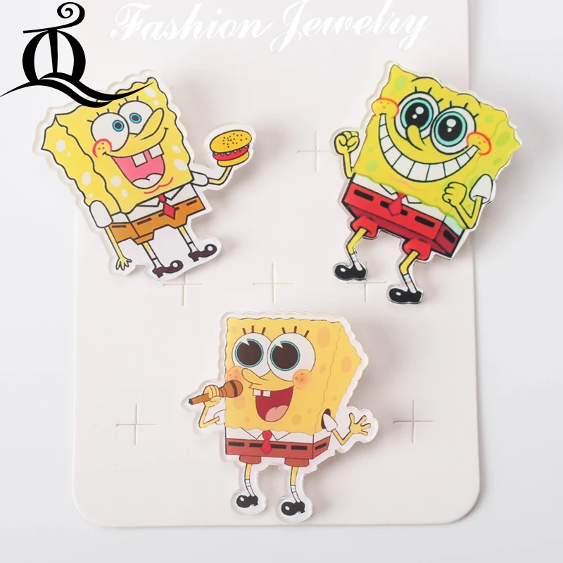 JL 1 шт микс Губка Боб Мультяшные значки на булавке Kawaii значок bacgets на рюкзак значки на одежду акриловые значки Z44