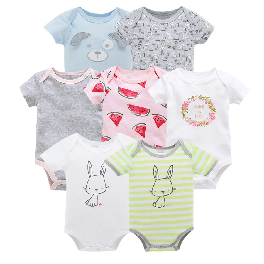 Kavkas vetement bebe, лето, 7 шт./лот, одежда для маленьких мальчиков, roupas de bebe recien nacido, Одежда для новорожденных девочек 0, 3, 6, 9, 12 месяцев - Цвет: 20802057592291