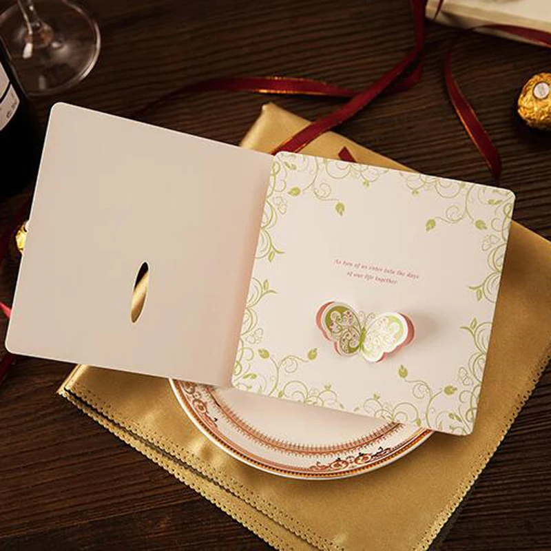 Korean-style Cute Butterfly Printable &amp Customize Free Wedding Suppliers Invitations Cards Shipping | Дом и сад