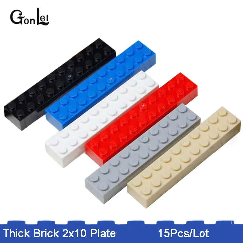 15 шт./лот MOC толстый Кирпич 2x10 пластинчатая обучающая игрушка детский Обучающий