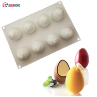 shenhong 8 holes egg shape silicone cake mold diy 3d oval mould cupcake cookie muffin soap moule baking tools mold