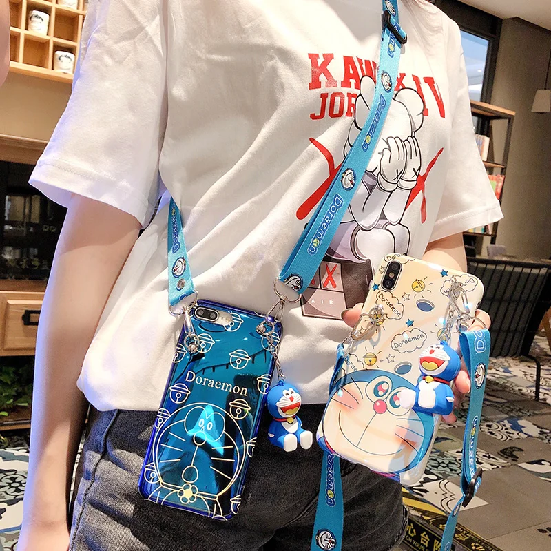 Милый чехол для iphone XS max XR X милый мягкий Doraemon 8plus 7plus 6P 6 7 8 + игрушка длинный