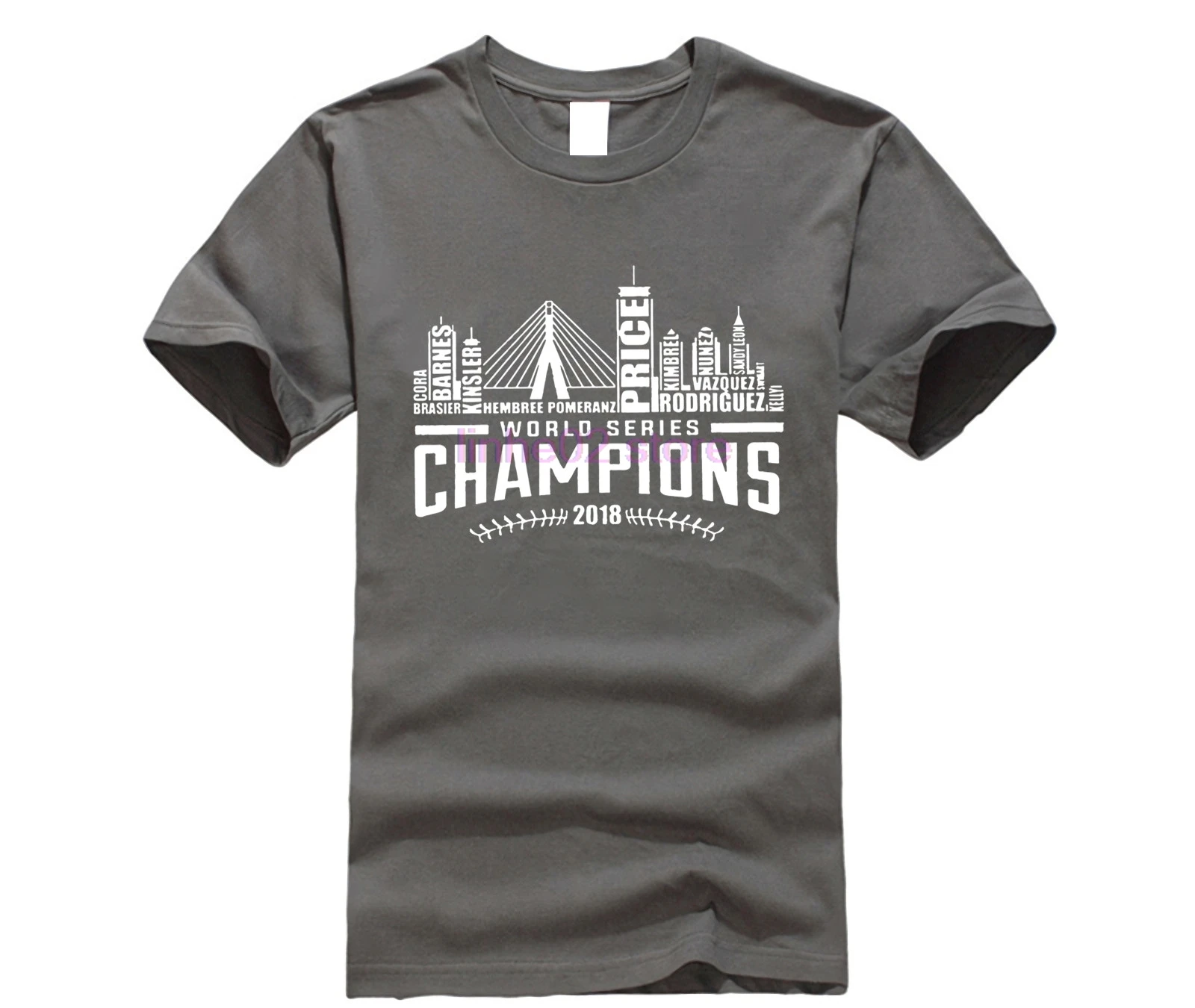 Boston Red Sox 2018 чемпионы первенства по бейсболу именная табличка футболка 2019 модная