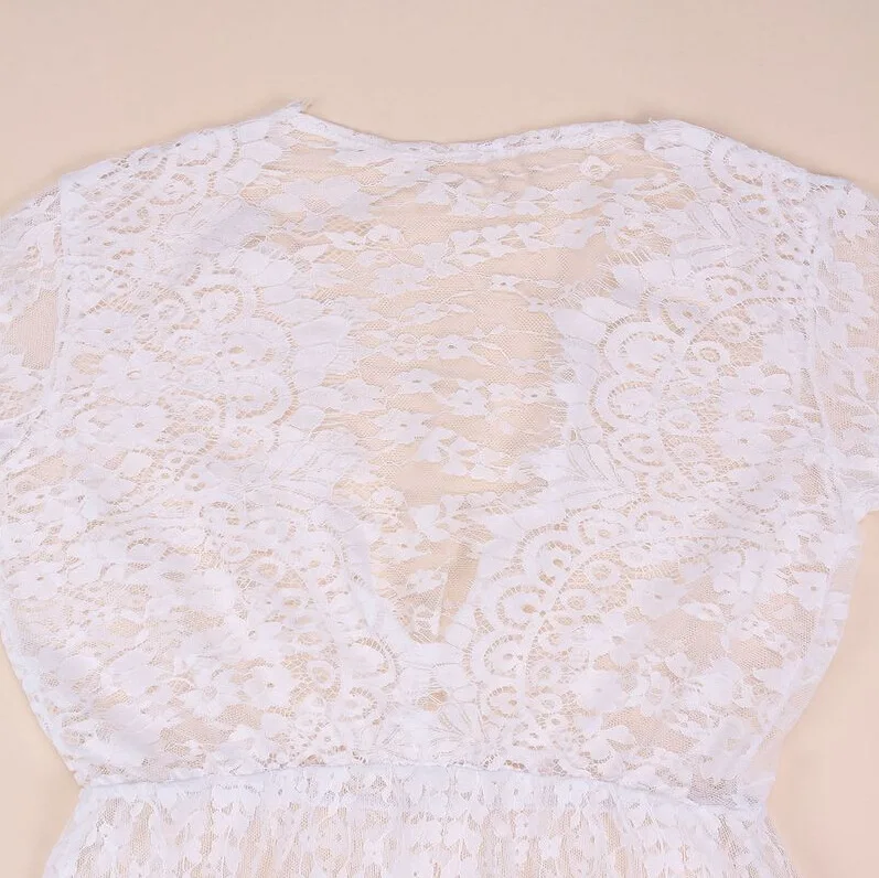 hot intimates slip white lace long slips women Low-cut full | Женская одежда