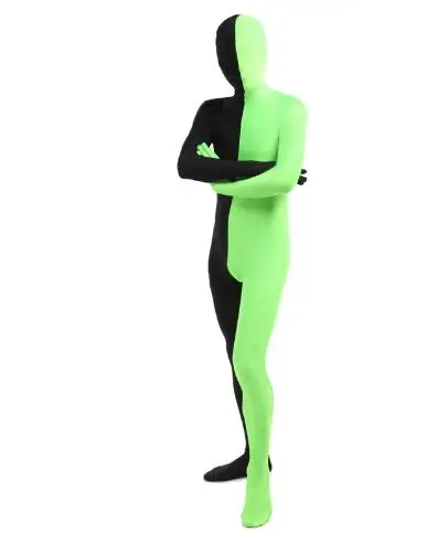 Комбинезон из зеленого и черного спандекса Zentai|zentai bodysuit|bodysuit zentaizentai lycra |