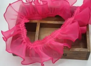 rose 3 метра 9 цветов DIY аксессуары для одежды 8 см складные шифоновые пряжа кружево сетка отделка Марля аксессуары с оборками LC0147 - Цвет: rose