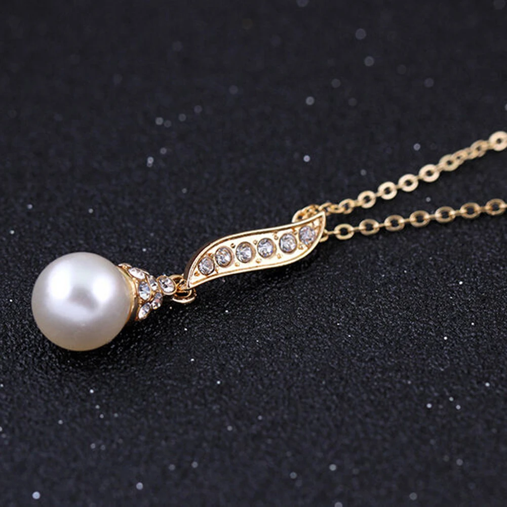 Bridal Women Necklace Faux Pearl Rhinestone Charms Wedding Earrings Jewelry Set new | Украшения и аксессуары