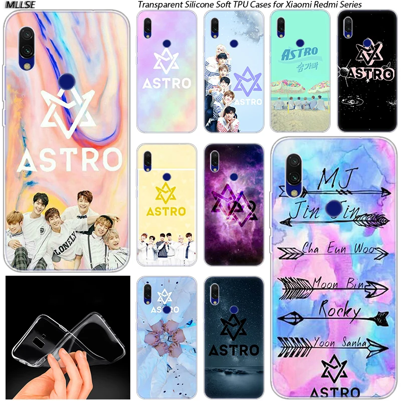 Горячий KPOP ASTRO Мягкий силиконовый чехол для Xiaomi Redmi K20 7 7A 5 5Plus 6 6A S2 Note 8 Pro Модный