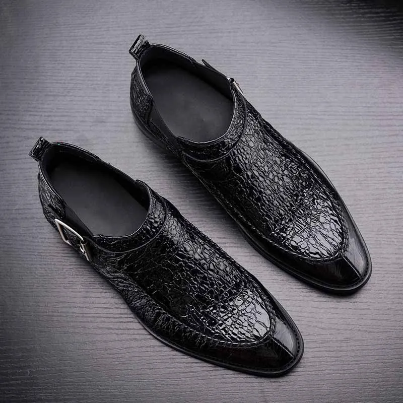

cowhide men's business chelsea boots Genuine Leather British retro Chelsea short boots men autumn winter steel toe shoes Riding
