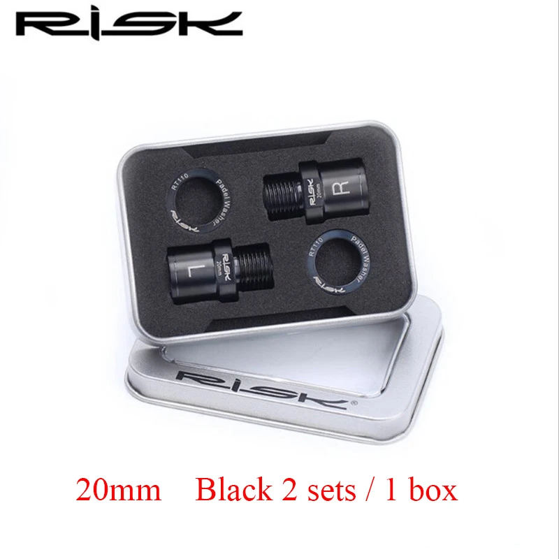20mm Black Titanium Bicycle Pedal Extension Screws Bolts for Bike Pedals Bolt Extender 16mm 20mm Ti Road Racing Mountain Bike Accessories - Цвет: 20mm Black