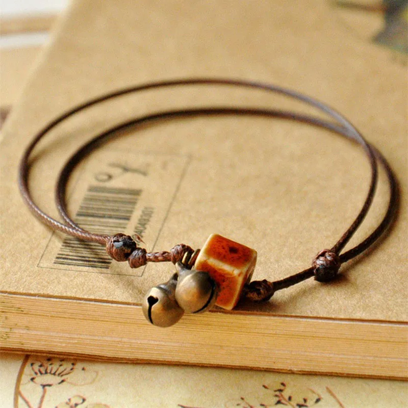 Браслеты с бусинами и колокольчиками для женщин мужчин ювелирные изделия ручной